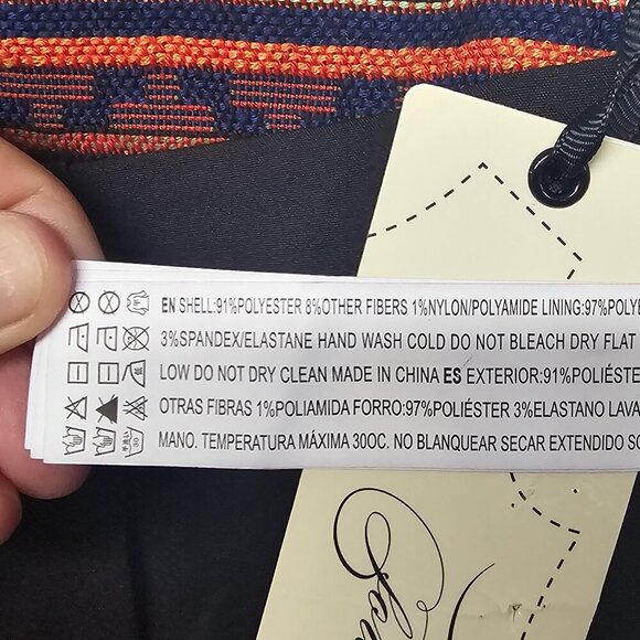 NWT Forever 21 Orange Aztec Tapestry Mini Skirt Southwestern Boho M - Picture 9 of 11